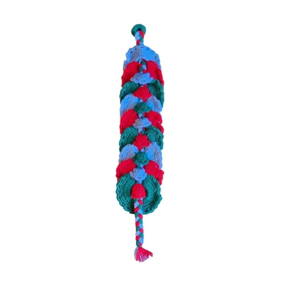 VTG 70's crochet Christmas bell door hanger / handmade decor granny gift present - Picture 3 of 5